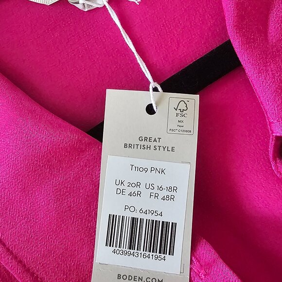 NWT Boden Dart Detail Satin Fitted Shirt 💗 - US16/18 - Picture 6 of 6